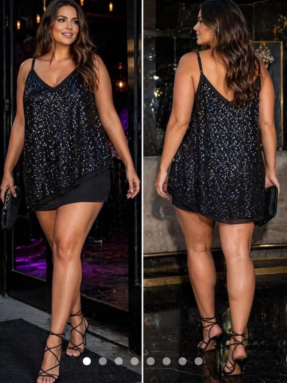 Torrid Black Sequin V-Neck Camisole